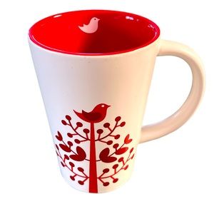 David’s Tea red bird on tree coffee mug